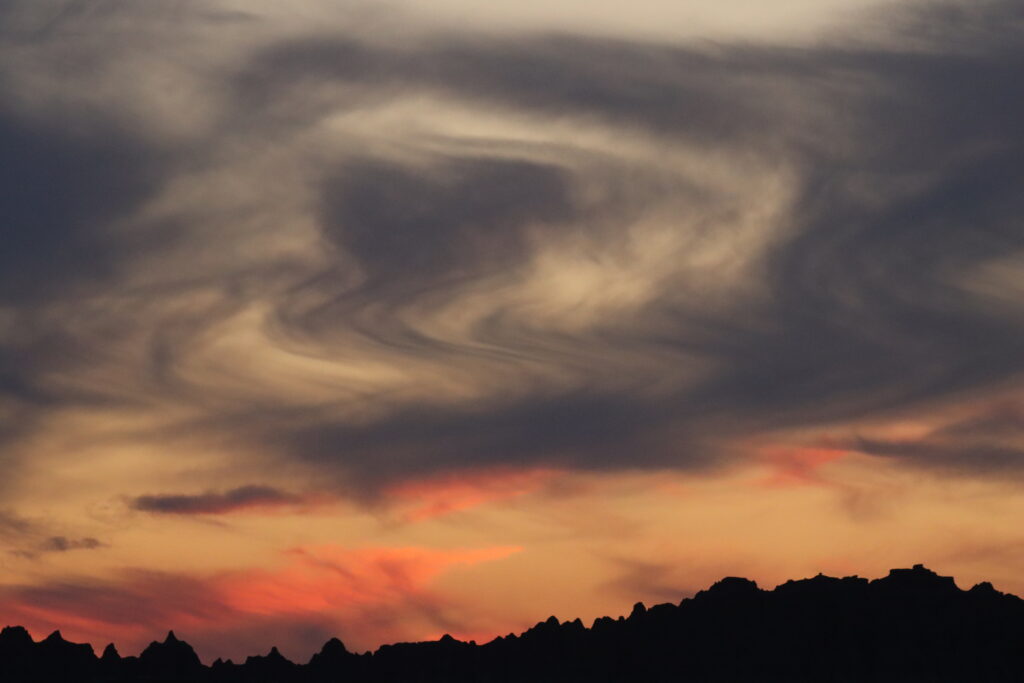 Badlands Sunset and Night Sky